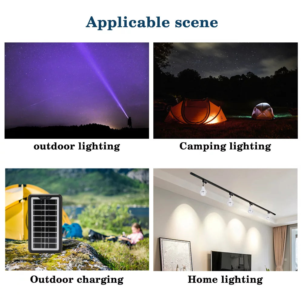 Generator,  Portable Power Station Solar Generator with LED Display / MP3 Player / FM Radio / 3 Camp Lamps, for Camping Outdoor Family Rv Emergency