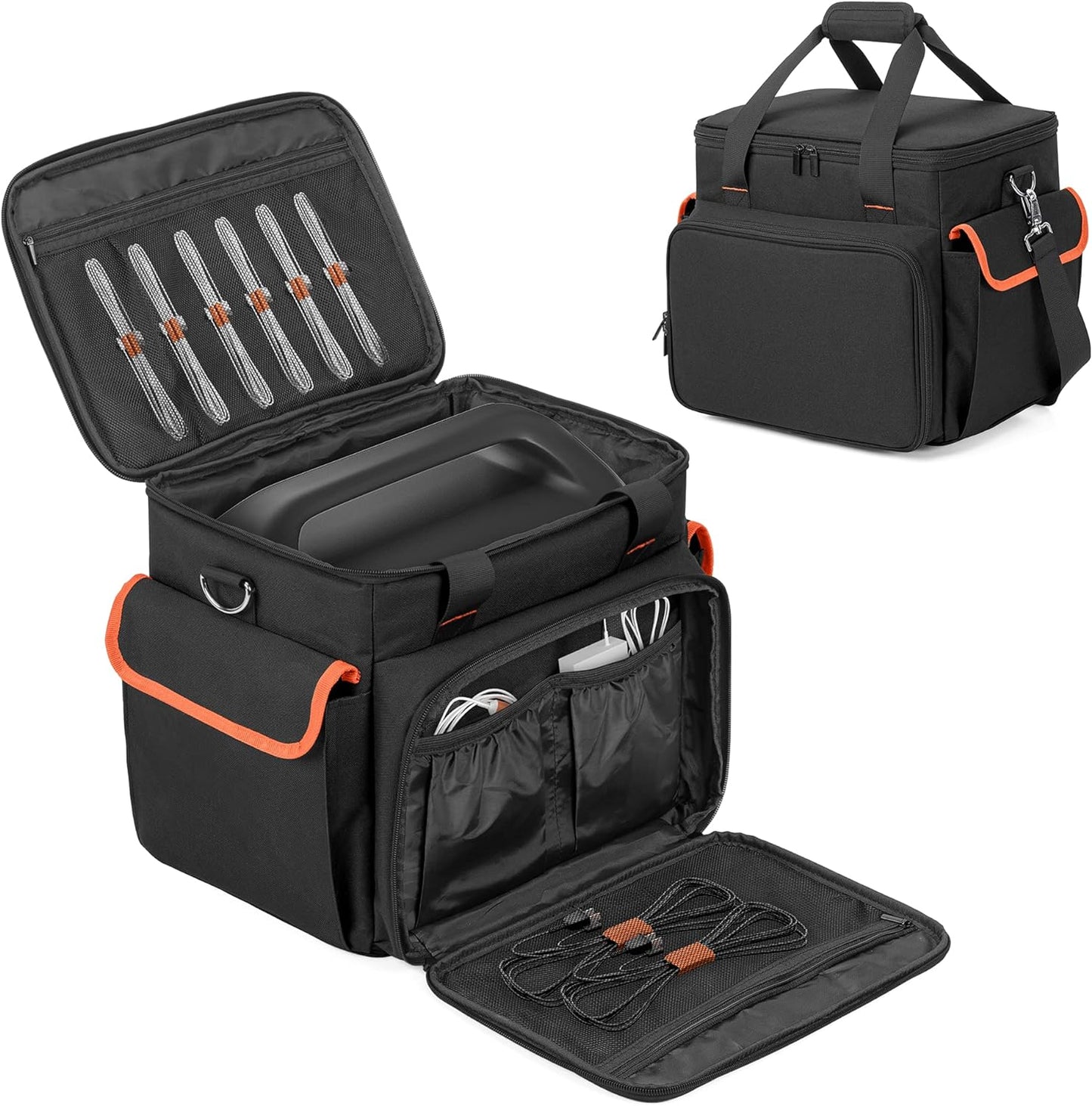 Trunab Carrying Case Compatible with Jackery Portable Power Station Explorer 1000, Storage Bag with Water-Resistant Bottom and Front Pockets for Charging Cable and Accessories