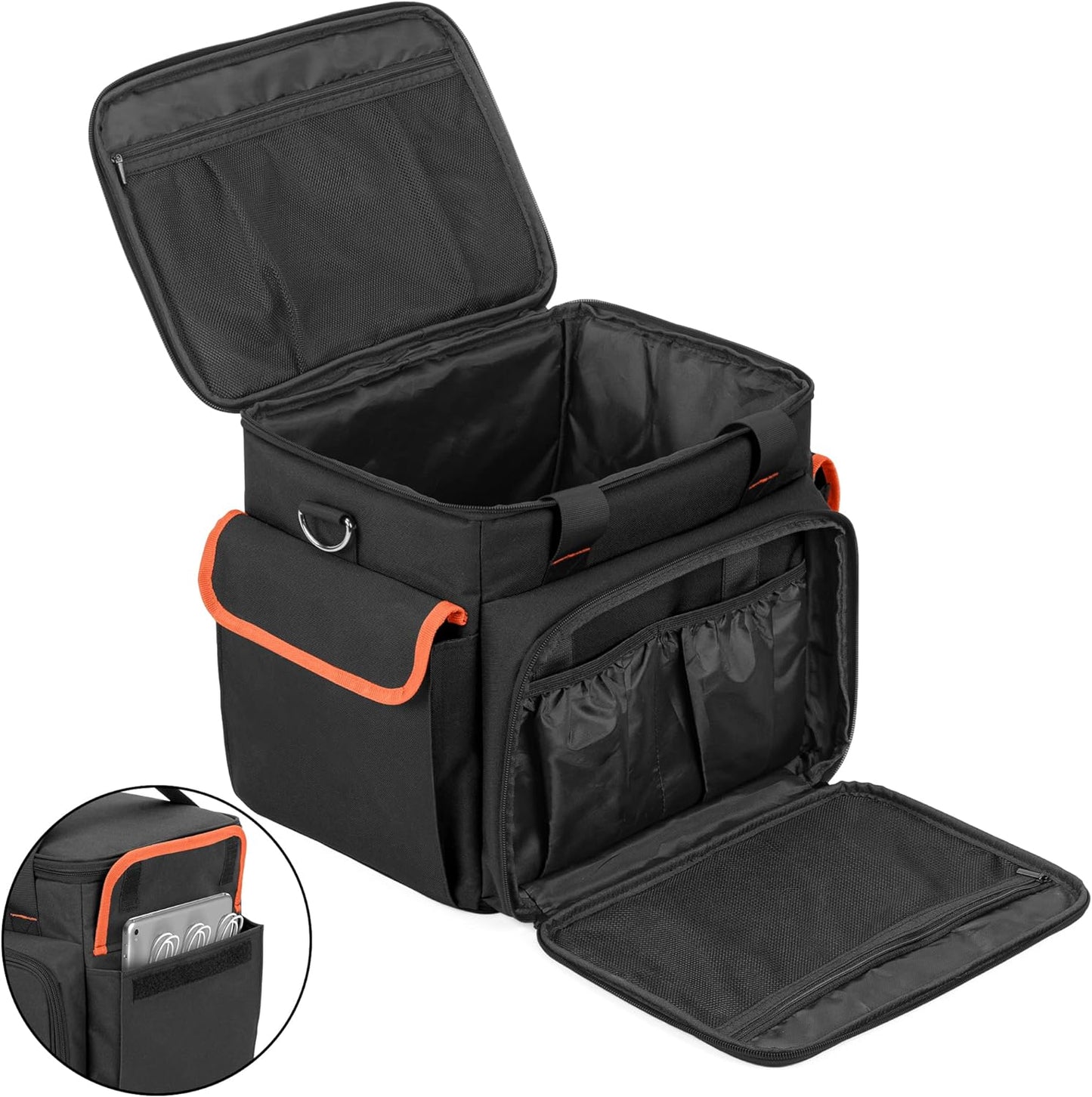 Trunab Carrying Case Compatible with Jackery Portable Power Station Explorer 1000, Storage Bag with Water-Resistant Bottom and Front Pockets for Charging Cable and Accessories