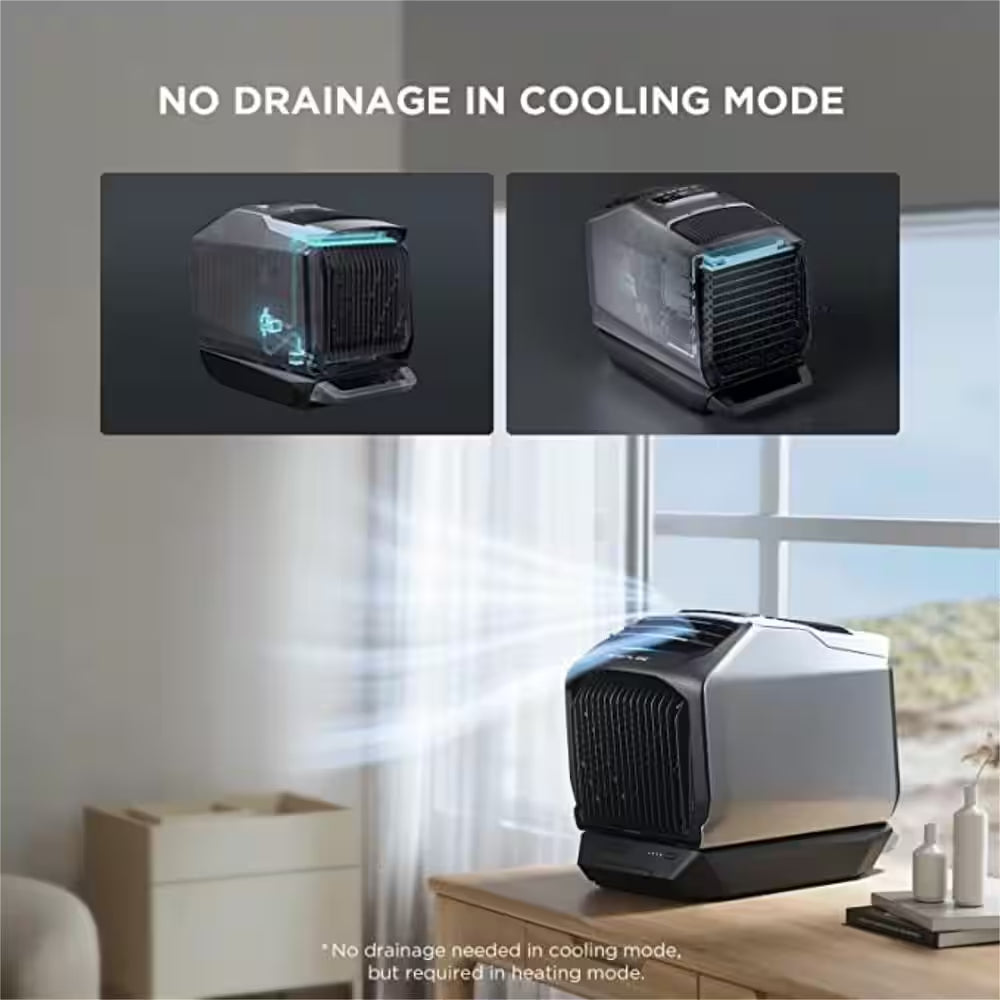 5,100 BTU Portable Air Conditioner Cools 100 Sq. Ft. with Heater and Dehumidifier in Black