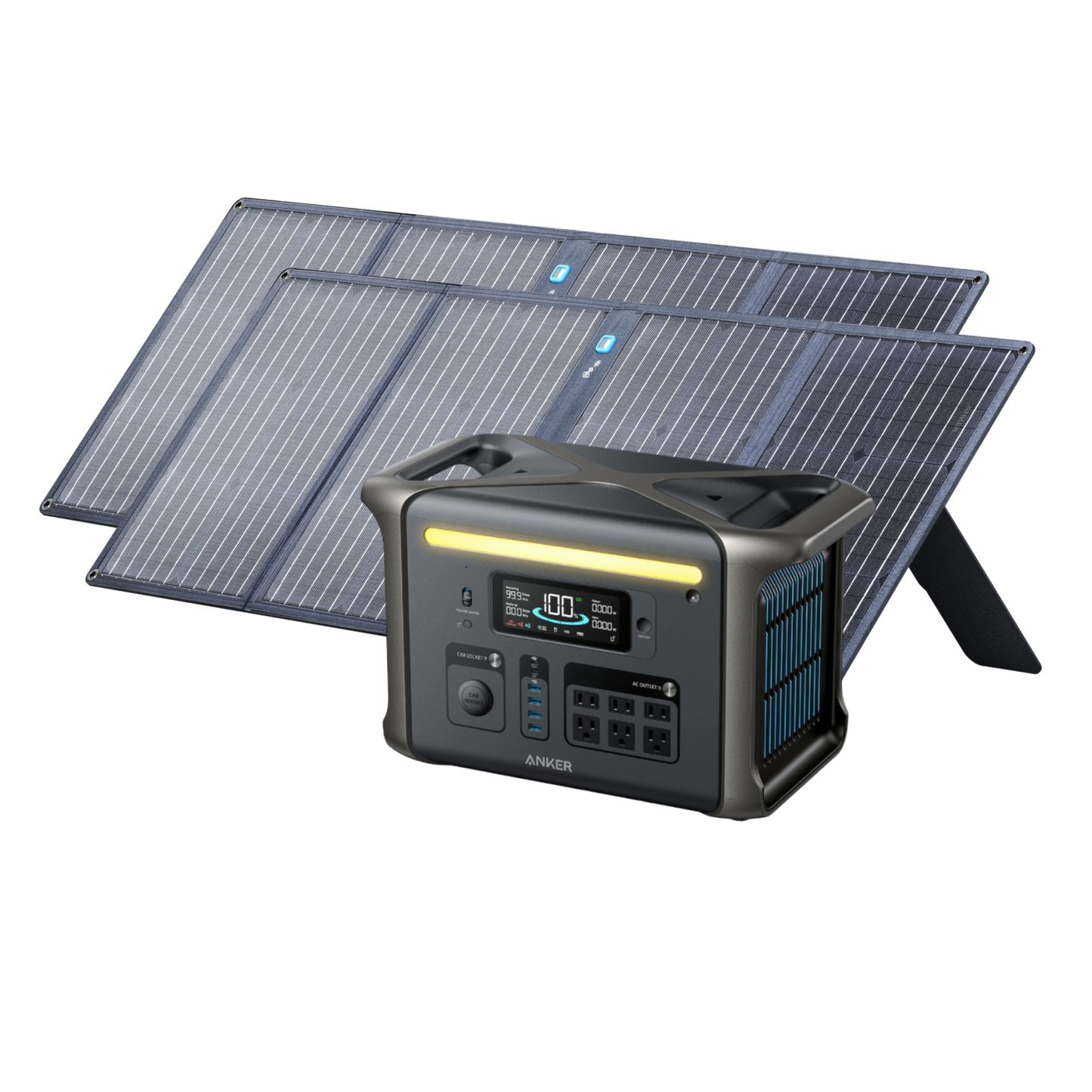 Anker SOLIX F1500 Solar Generator + 2x 100W Solar Panel