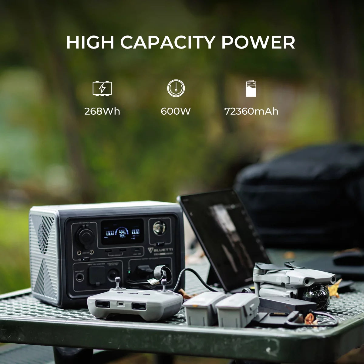 EB3A Portable Generator,600W Solar Generator, 268Wh Lifepo4 Power Station for Camping, Home Use, Emergency