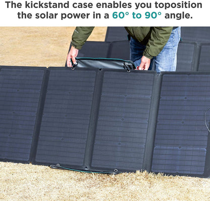 Ecoflow 160W Portable Solar Panel for Power Station, Foldable Solar Charger with Adjustable Kickstand, Waterproof IP67 for Outdoor Camping,Rv,Off Grid System