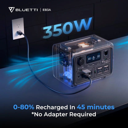 EB3A Portable Generator,600W Solar Generator, 268Wh Lifepo4 Power Station for Camping, Home Use, Emergency