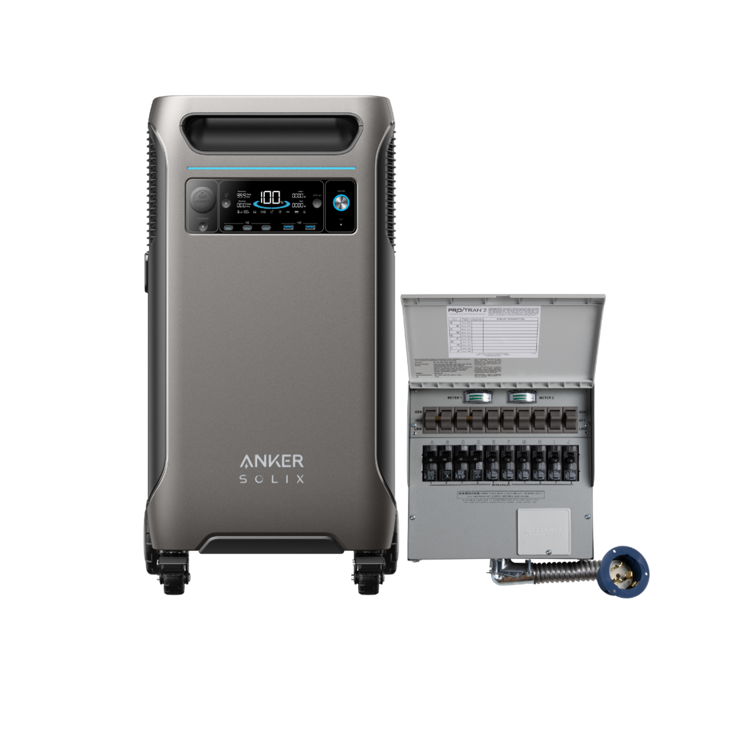 Anker SOLIX F3800 + Home Backup Kit (Transfer Switch + Cable)