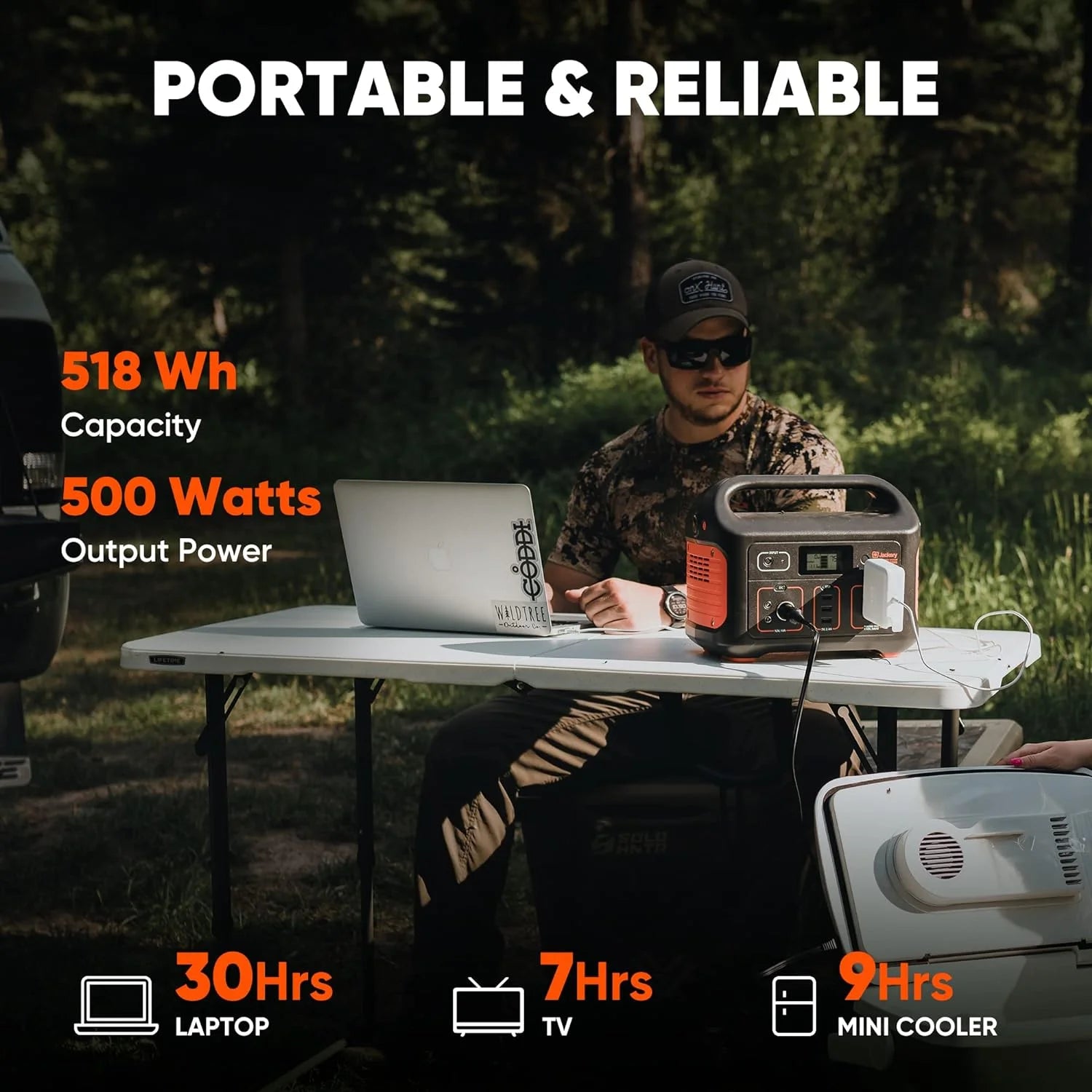 Solar Generator 500, 518Wh Outdoor Solar Generator Mobile Lithium Battery Pack with Solar Saga 100 for Road Trip Camping, Outdoor Adventure